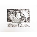 Hermann Bauch (born 1929), Peacock, etching on paper.33 x 43 cmDieses Los wird in einer online-