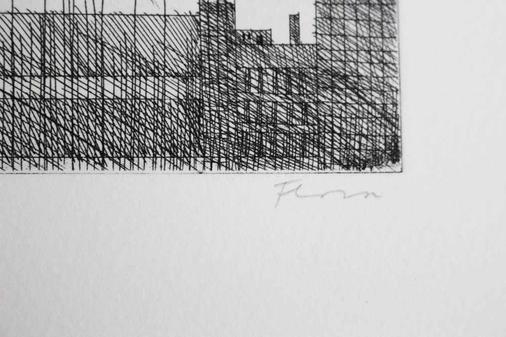 Paul Flora (1926 – 2009), House, etching on paper.26 x 32 cmDieses Los wird in einer online- - Bild 3 aus 3