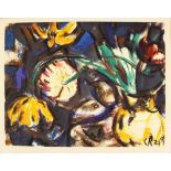 Christian Rohlfs (1849 -1938), colour print on paper, flowers.52 x 65 cmDieses Los wird in einer