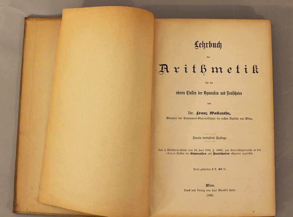 Wallentin Arithmetic Vienna 1890.22,5 x 15 cmDieses Los wird in einer online-Auktion ohne Publikum - Image 2 of 3