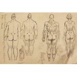 Alexander Rothaug (1870-1946), Body studies; pencil and black ink on paper.15,5x24cmDieses Los