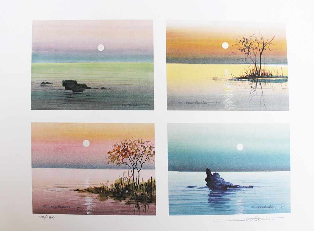 C.Souliotis, Landscapes, colour lithograph on paper.50 x 70 cmDieses Los wird in einer online-