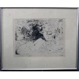 Pablo Ruiz Picasso (1881-1973)-graphic, Girl and devil; framed, under glass.25x33cmDieses Los wird