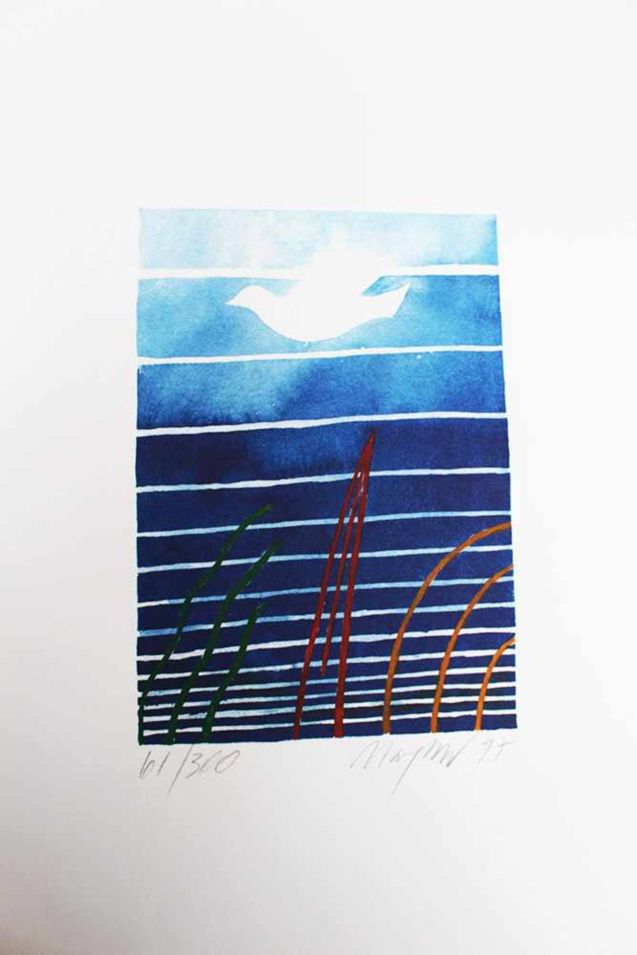 Artist 20th Century, Bird, colour lithograph on paper.64 x 48 cmDieses Los wird in einer online-