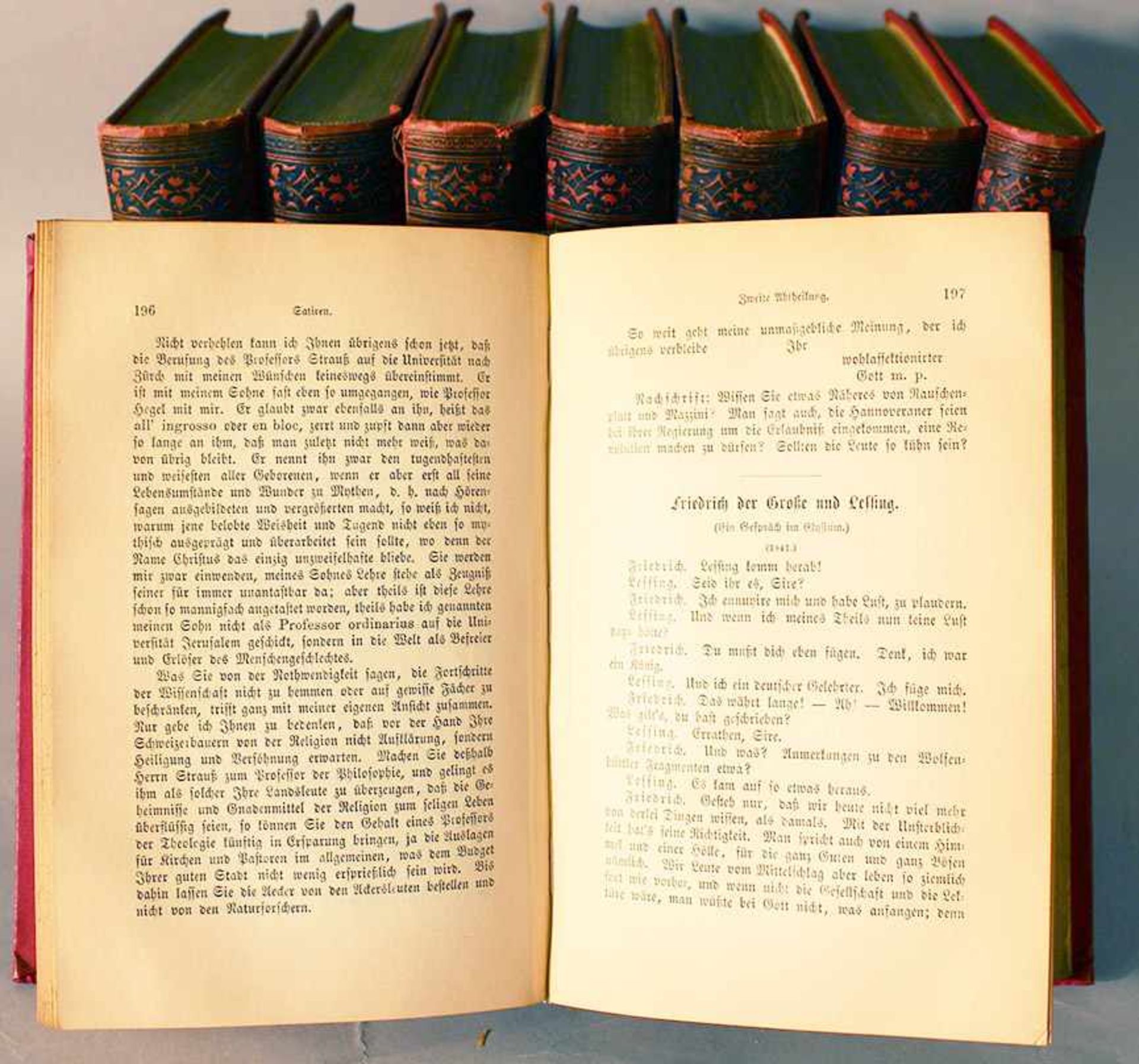 Franz Grillparzer, 16 in 8 books volumes by Cotta Stuttgart 1887, in red and gilded hard-covers.18 x - Bild 3 aus 3