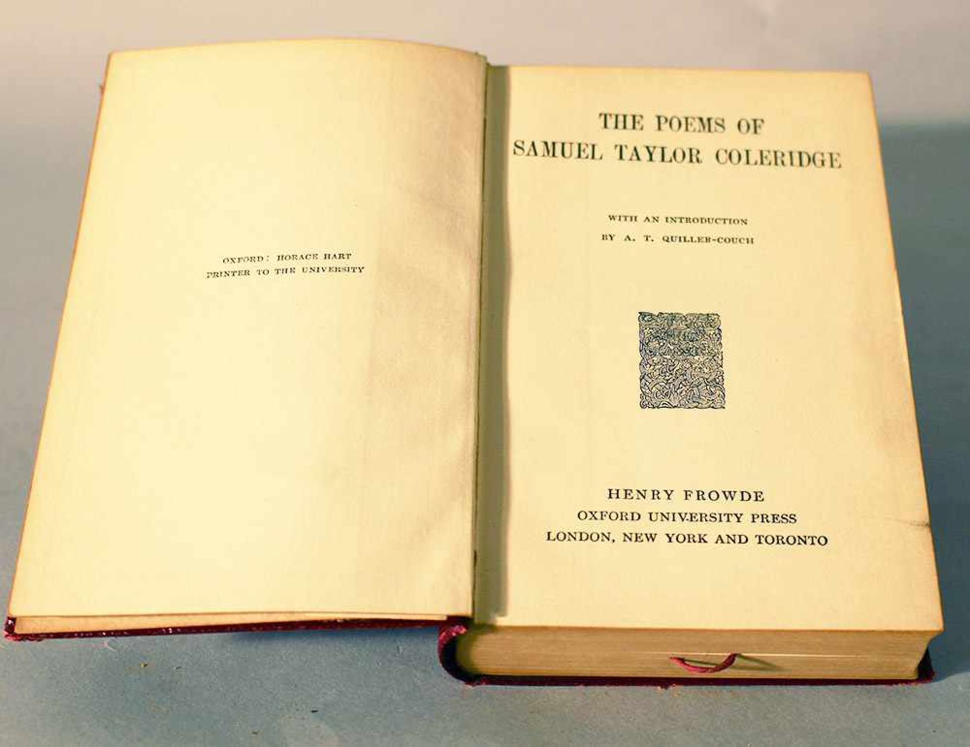 Samuel Tailor Coleridge, Poems, published by Frowed 1900.15 x 10 cmDieses Los wird in einer online- - Bild 2 aus 3