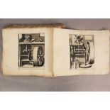 99 copper prints of pumps, wheels, other machines; monogrammed B. S. f. possibly German around