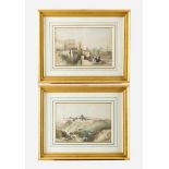 David Roberts (1796-1864), Two views of Jerusalem, colour lithographs, on paper, framed, under