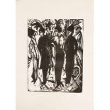 Ernst Ludwig Kirchner ( 1880 1938) graphic, four ladies on paper laid down on paper.42 x 29 cmDieses