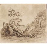 Italian artist 18th Century, Allegory; black ink with grey wash on paper.26,5x29cmDieses Los wird in