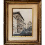 Artist 19th Century, Palazzo Strozzi Florence, watercolour on paper; signed bottom right; framed,