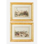 David Roberts (1796-1864), Two views of Jerusalem, colour lithographs, on paper, framed, under