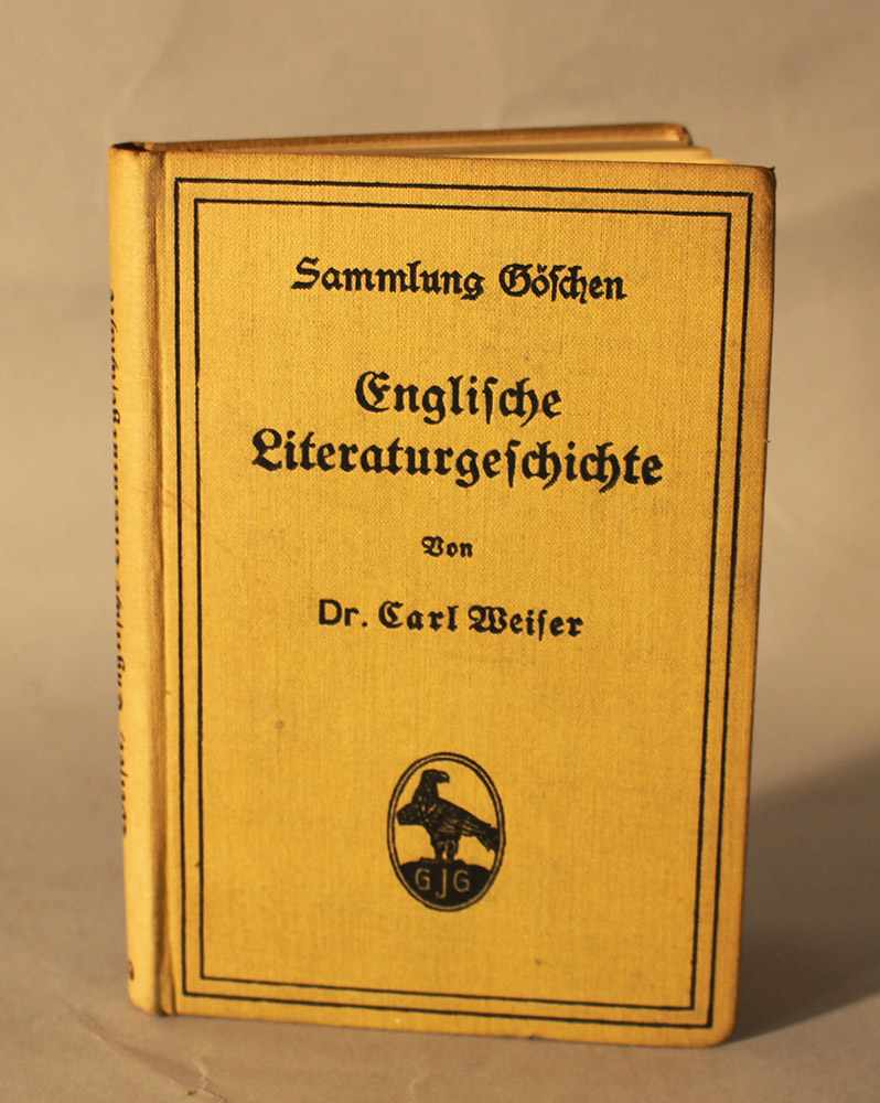Englische Literaturgeschichte, Sammlung Göschen, Berlin and Leipzig 1914.15,5 x 11 cmDieses Los wird