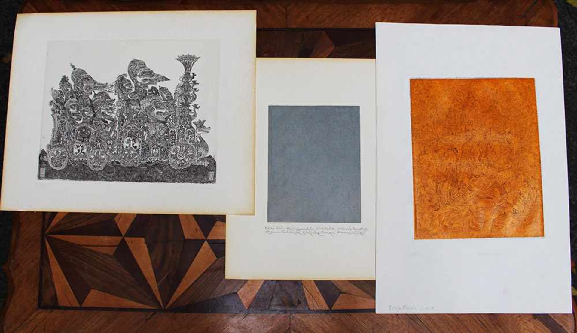 Robert Dogat, 3 etchings on paper.Dieses Los wird in einer online-Auktion ohne Publikum angeboten.