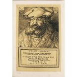 Albrecht Dürer (1471-1528)-graphic, Portrait of Frederik of Sax; copper print on paper.21x13,