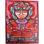 Asian Artist 20th Century, Goddess, felt pen on paper.44 x 31 cmDieses Los wird in einer online-