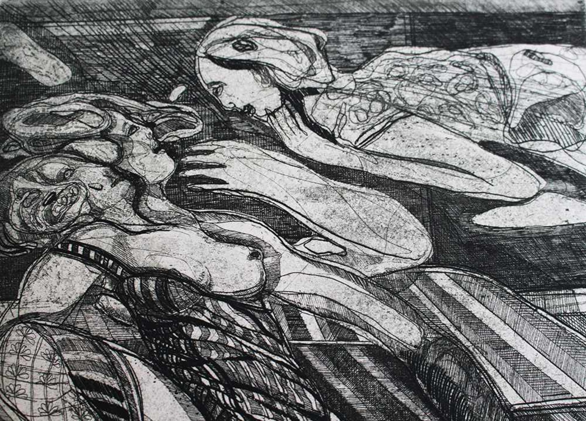 Heinz Stangl (1942-2008), Ladies, etching on paper.50 x 65cmDieses Los wird in einer online- - Bild 2 aus 3