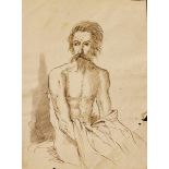 Roman School 18th Century, Half nude man, black ink with grey wash on paper.26x18cmDieses Los wird