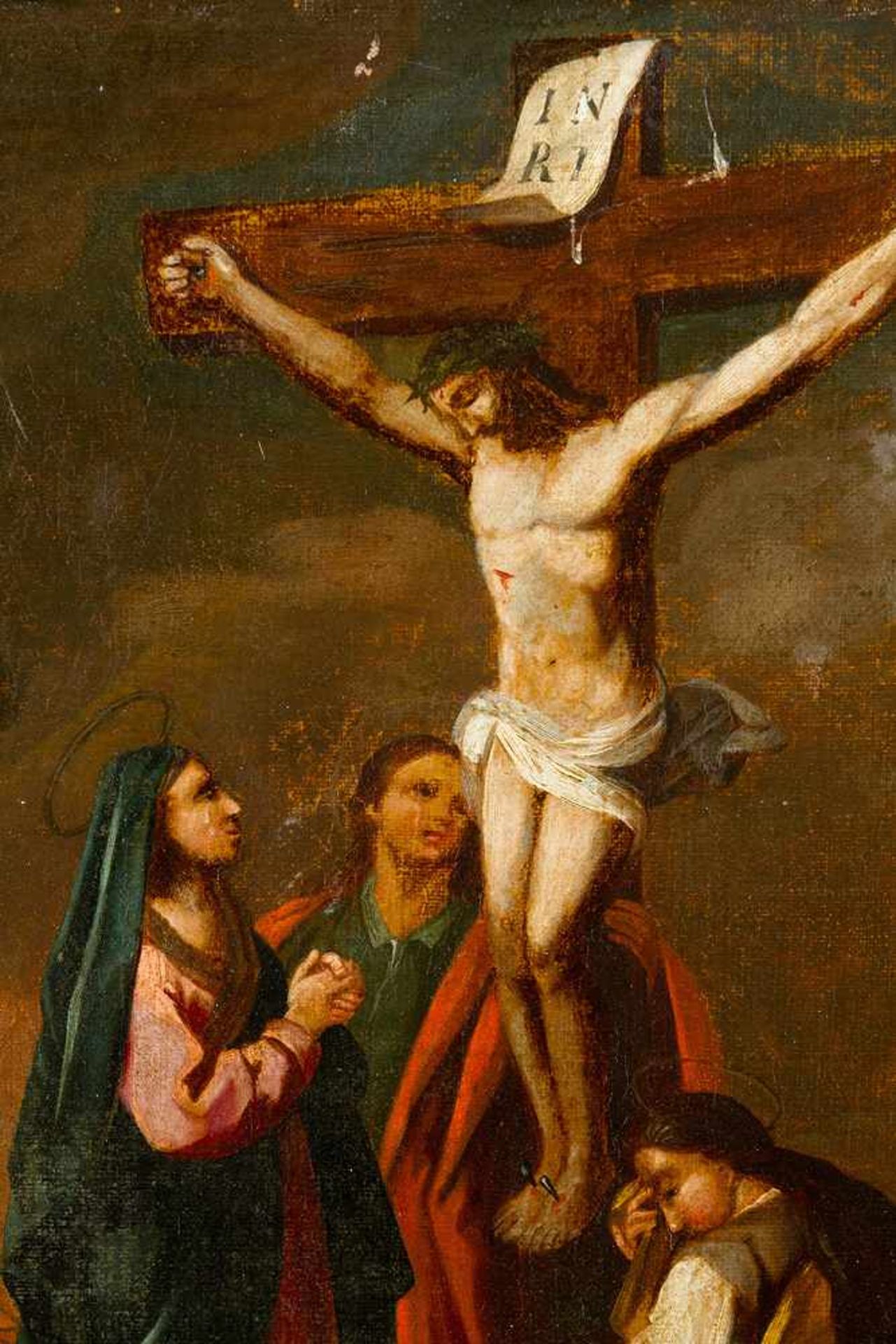 Austrian Artist 18th Century, The Crucifixion; oil on canvas. - Bild 3 aus 3