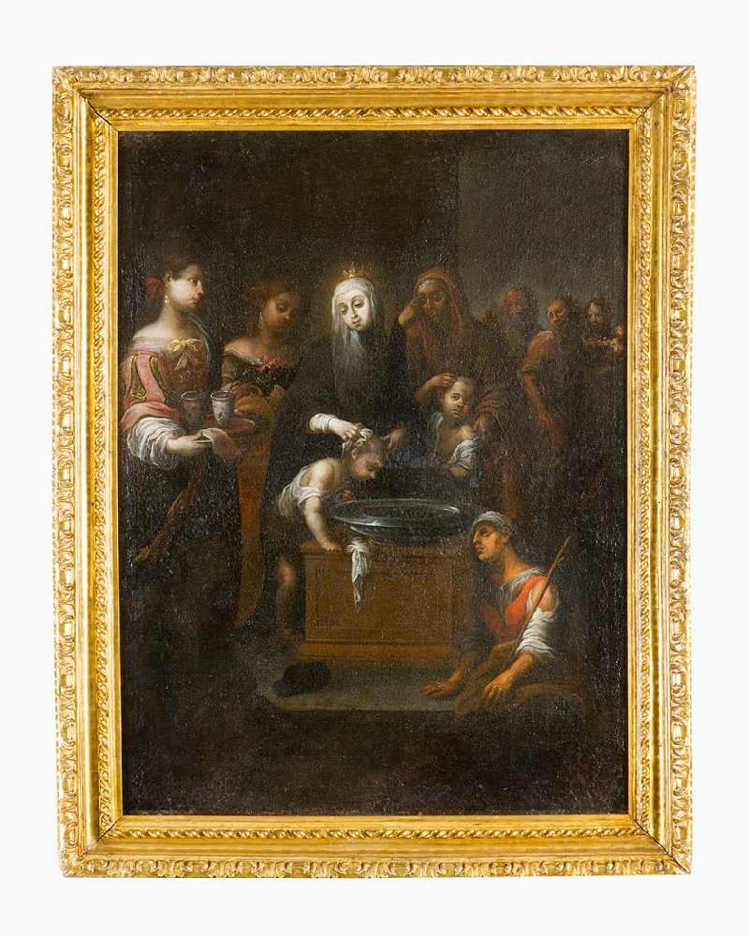 Juan Ventura de Miranda Sejas y Guerra (1723-1805)-attributed, Caritas; oil on canvas, framed.