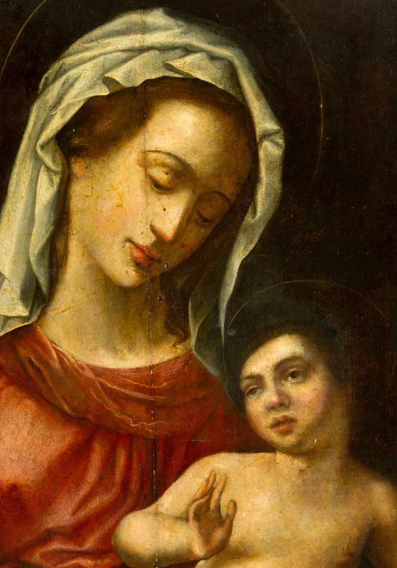 Flemish Artist 16th Century, Maria with Jesus; oil on oak panel, framed. - Bild 3 aus 3