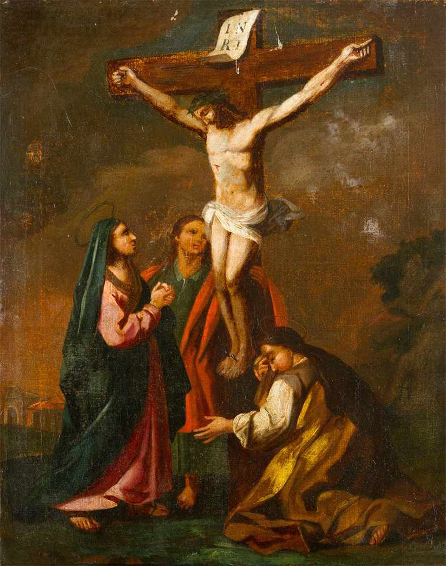 Austrian Artist 18th Century, The Crucifixion; oil on canvas. - Bild 2 aus 3