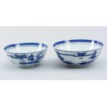 Two blue and white Chinese porcelain bowls