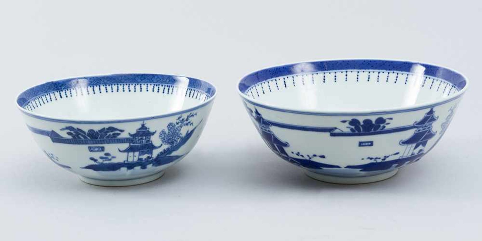 Two blue and white Chinese porcelain bowls