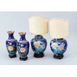 Four Cloisonne vases