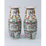 Pair of Chinese canton vases