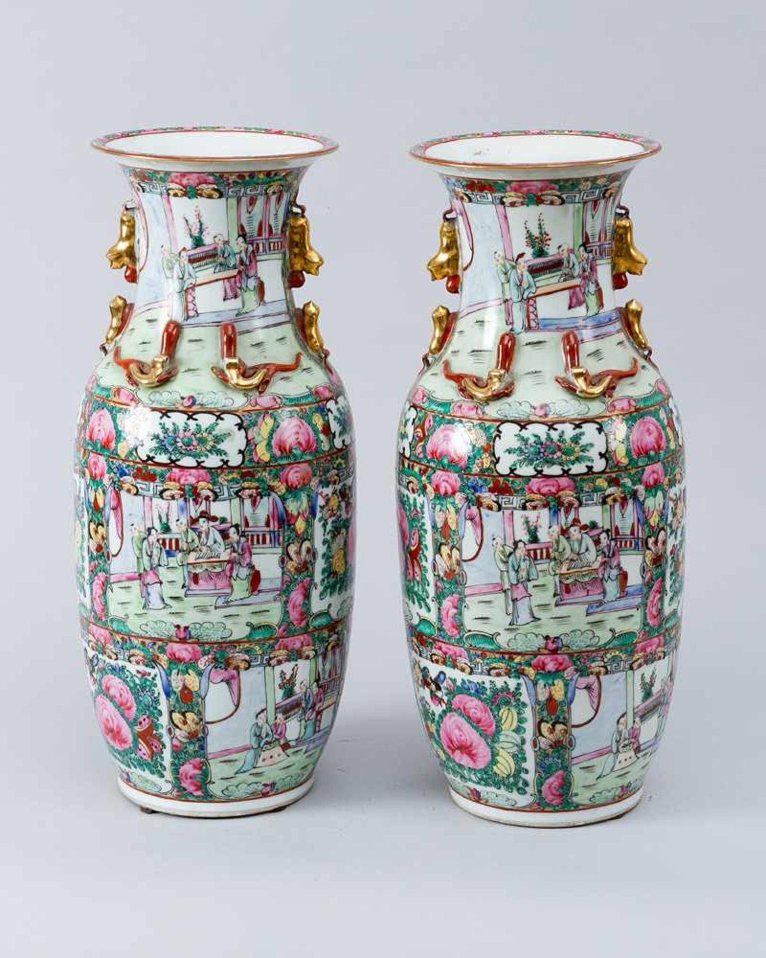 Pair of Chinese canton vases