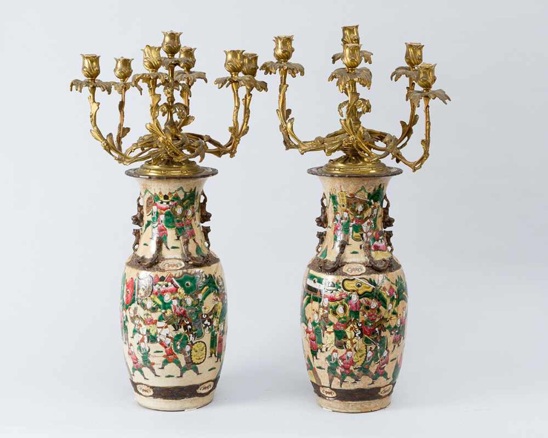 Pair of Chinese vases with bronze mounts