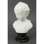 Marble bust of a young boy