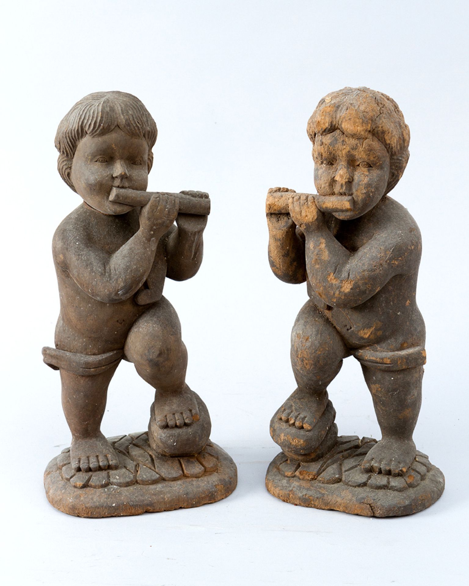 Pair of flute playing angels