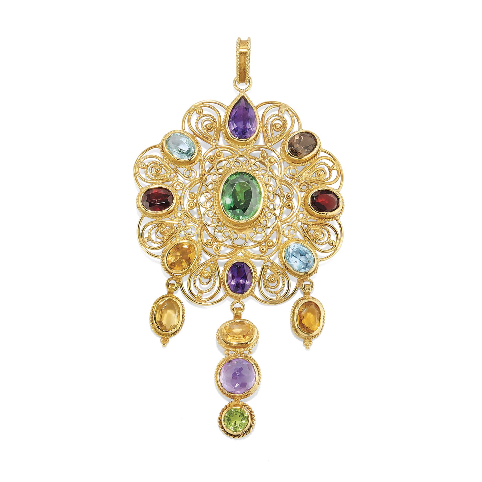 PENDENTIF PIERRES DE COULEUR