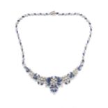 COLLIER EN OR, SAPHIRS ET DIAMANTS