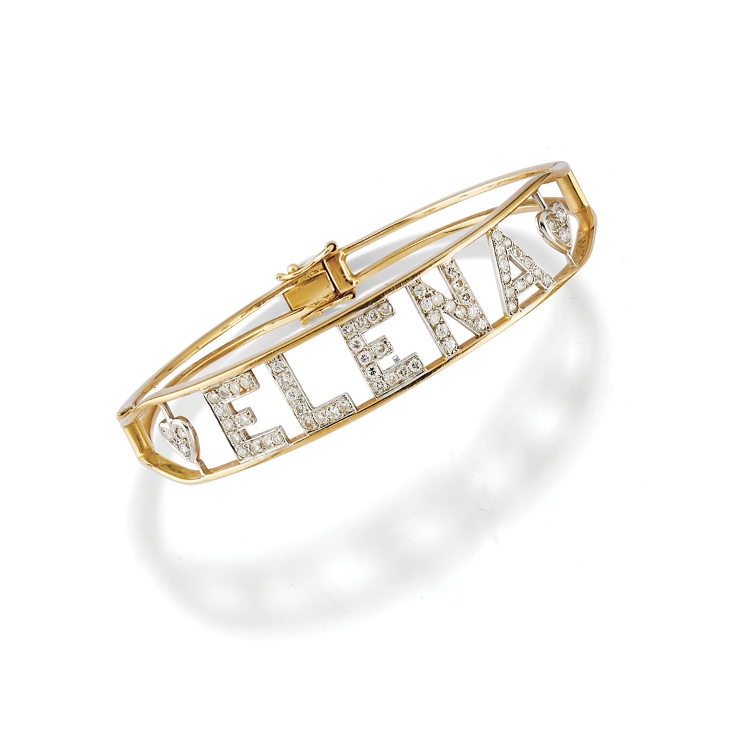 BRACELET RIGIDE EN OR ET DIAMANTS