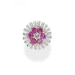 BAGUE RUBIS ET DIAMANTS