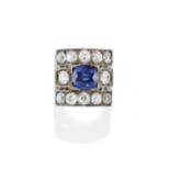 BAGUE JONC SAPHIR ET DIAMANTS