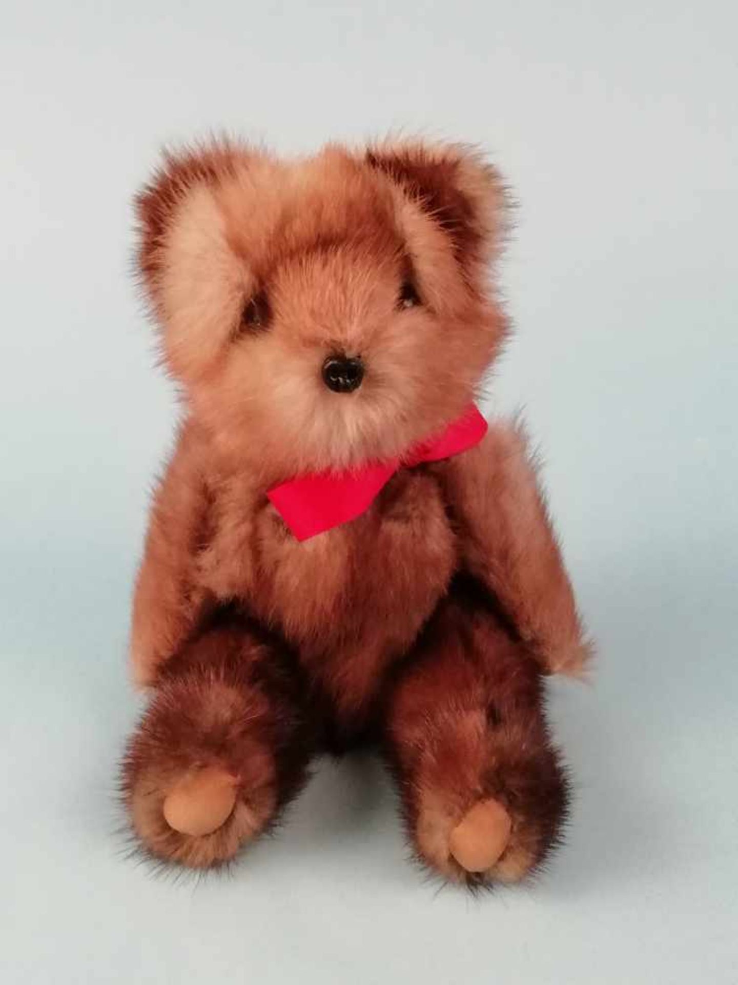 Kleiner Teddyaus Nerzresten gebacht, Länge 25 cm, neuwertig;