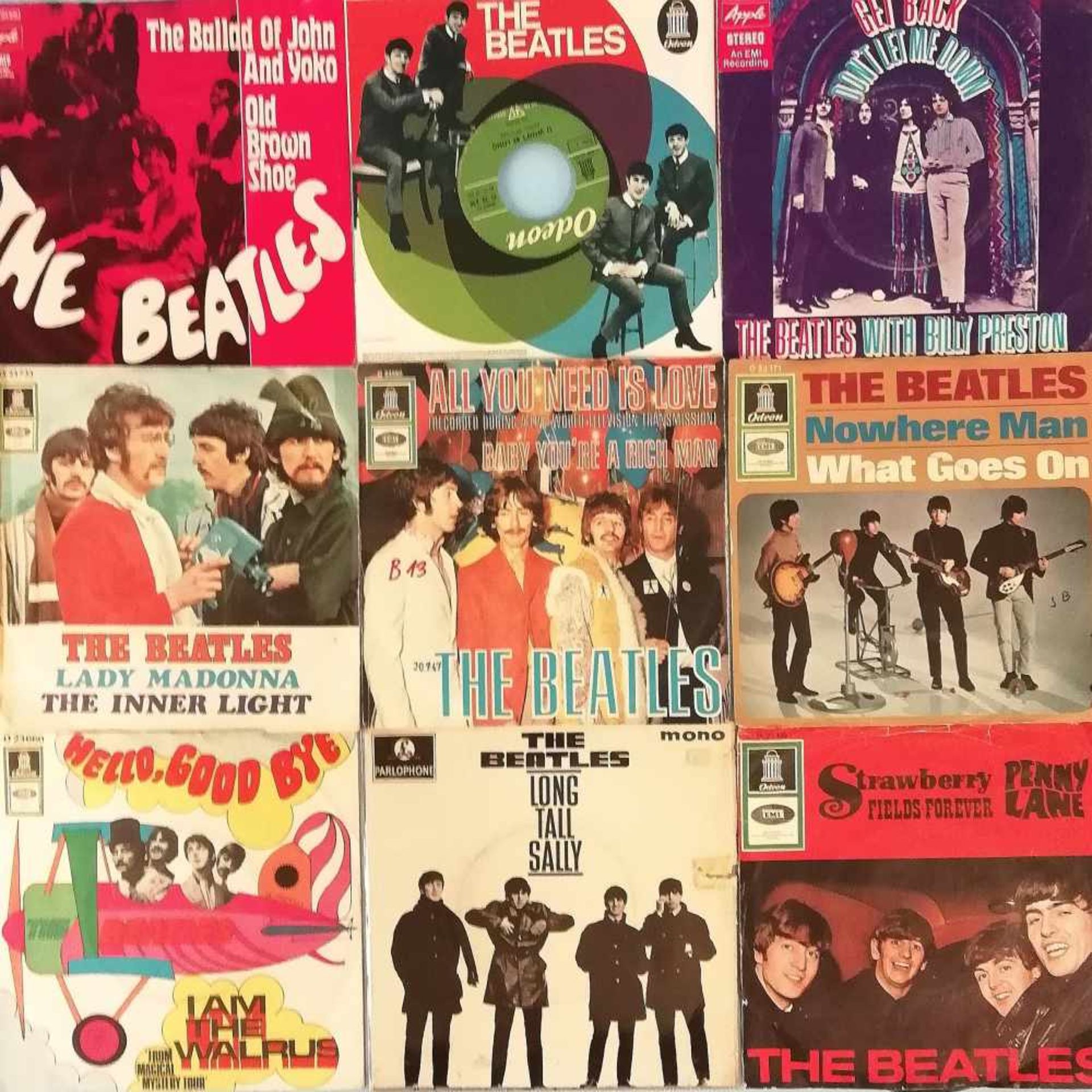 22 unterschiedliche Beatles Schallplattenim Album;