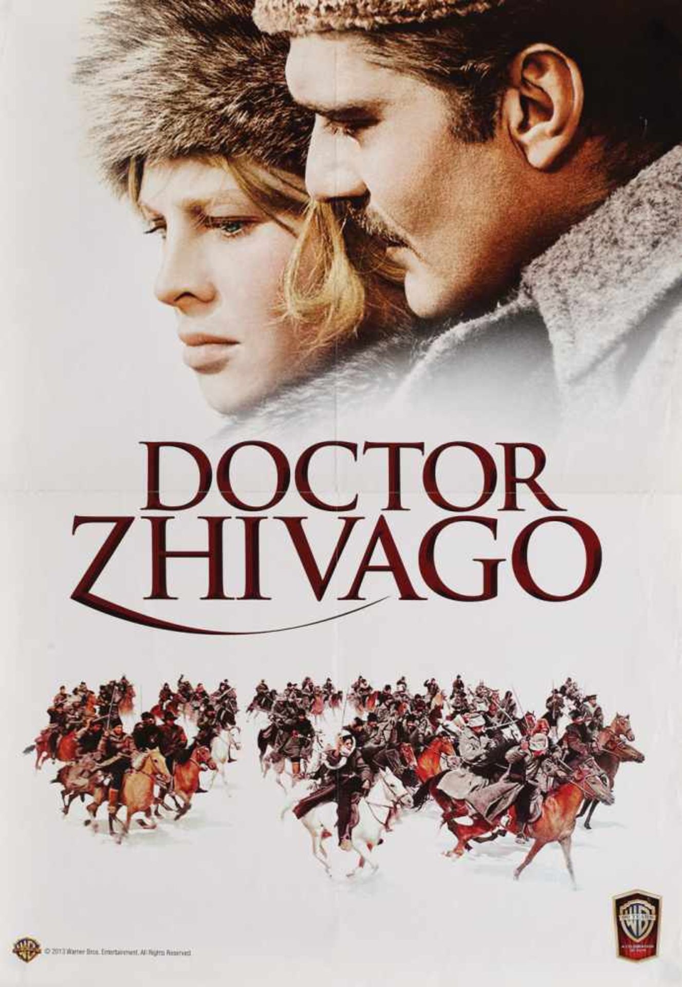 Movie poster for "Doctor Zhivago", with Omar Sharif and Julie Julie Christie, 1965; print from 2013