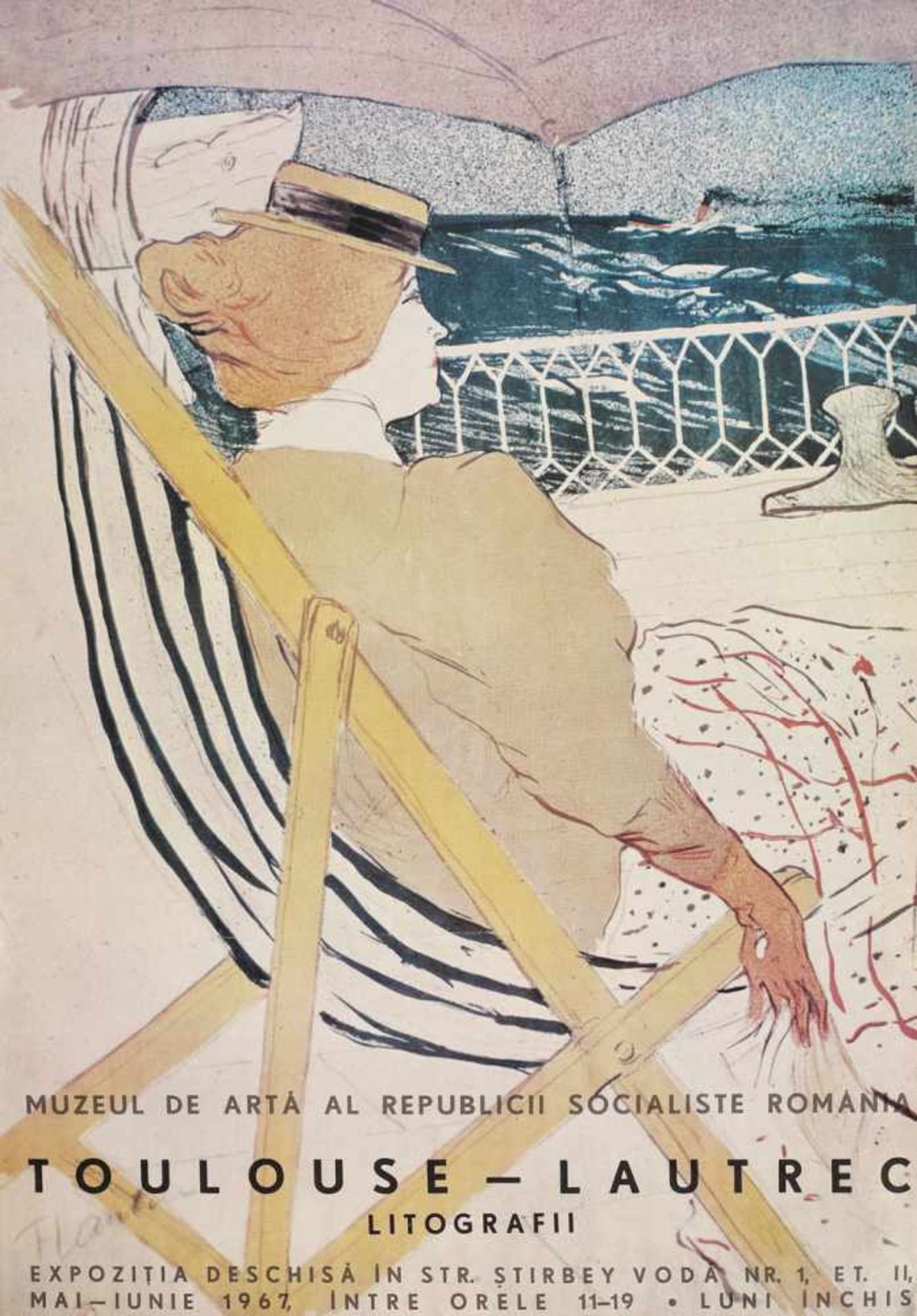 Toulouse-Lautrec - Lithographs, exhibiton poster, Art Museum of Socialist Republic of Romania, 1967