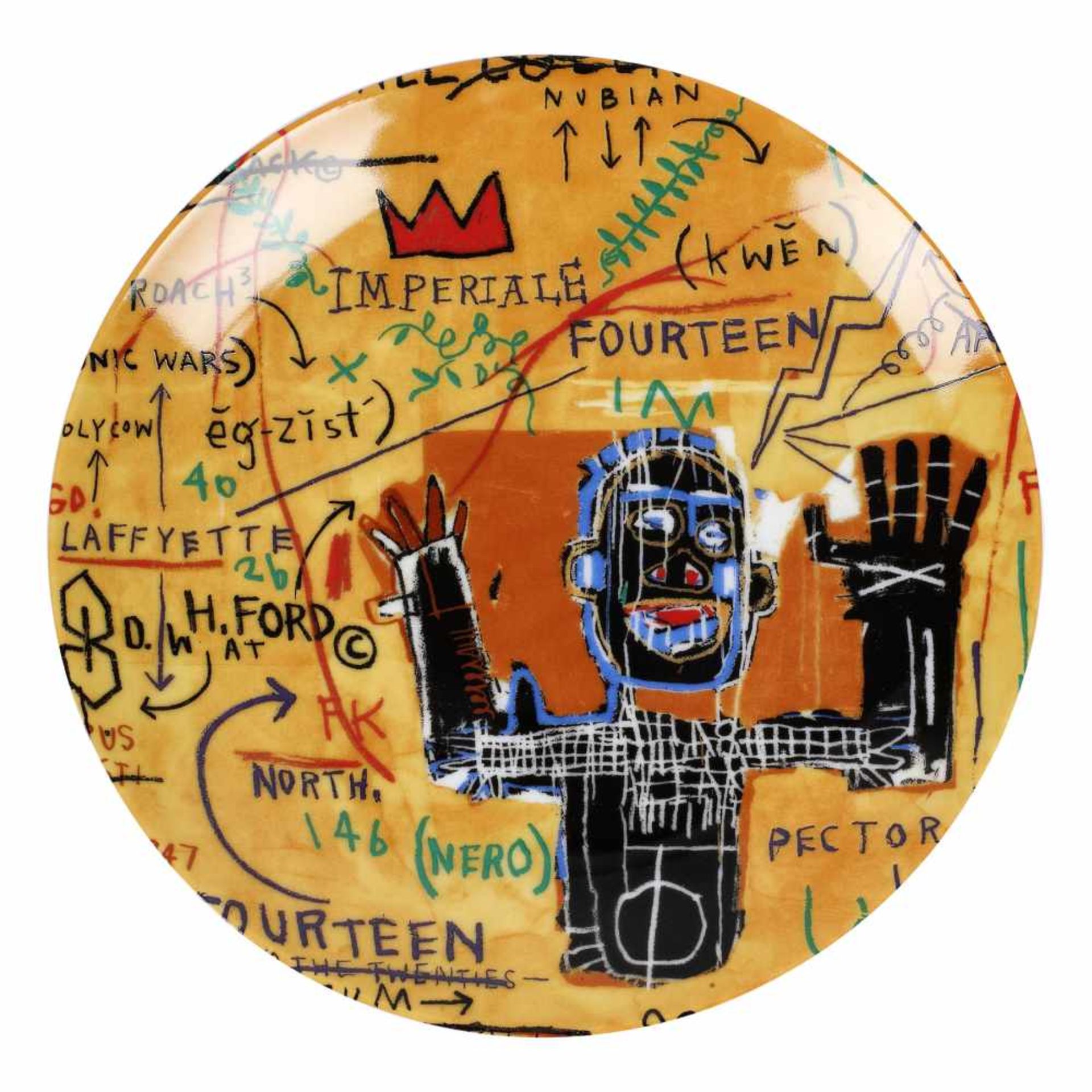 "The dingoes that park their brain with their gum" - six decorative plates by Jean-Michel Basquiat - Bild 5 aus 7