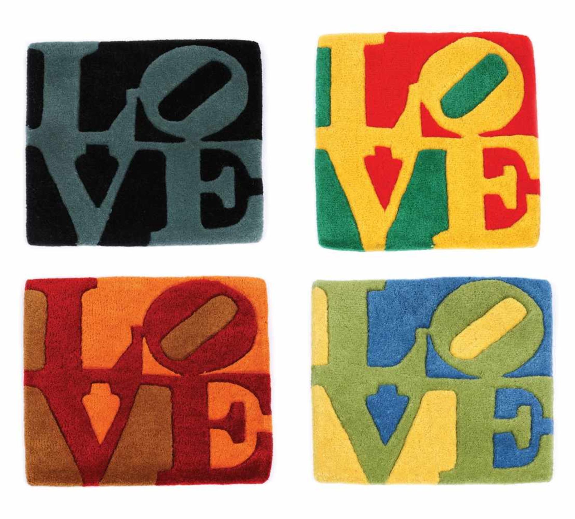 "Love" - four tapestry variants of Robert Indiana's artwork, reminding the four seasons