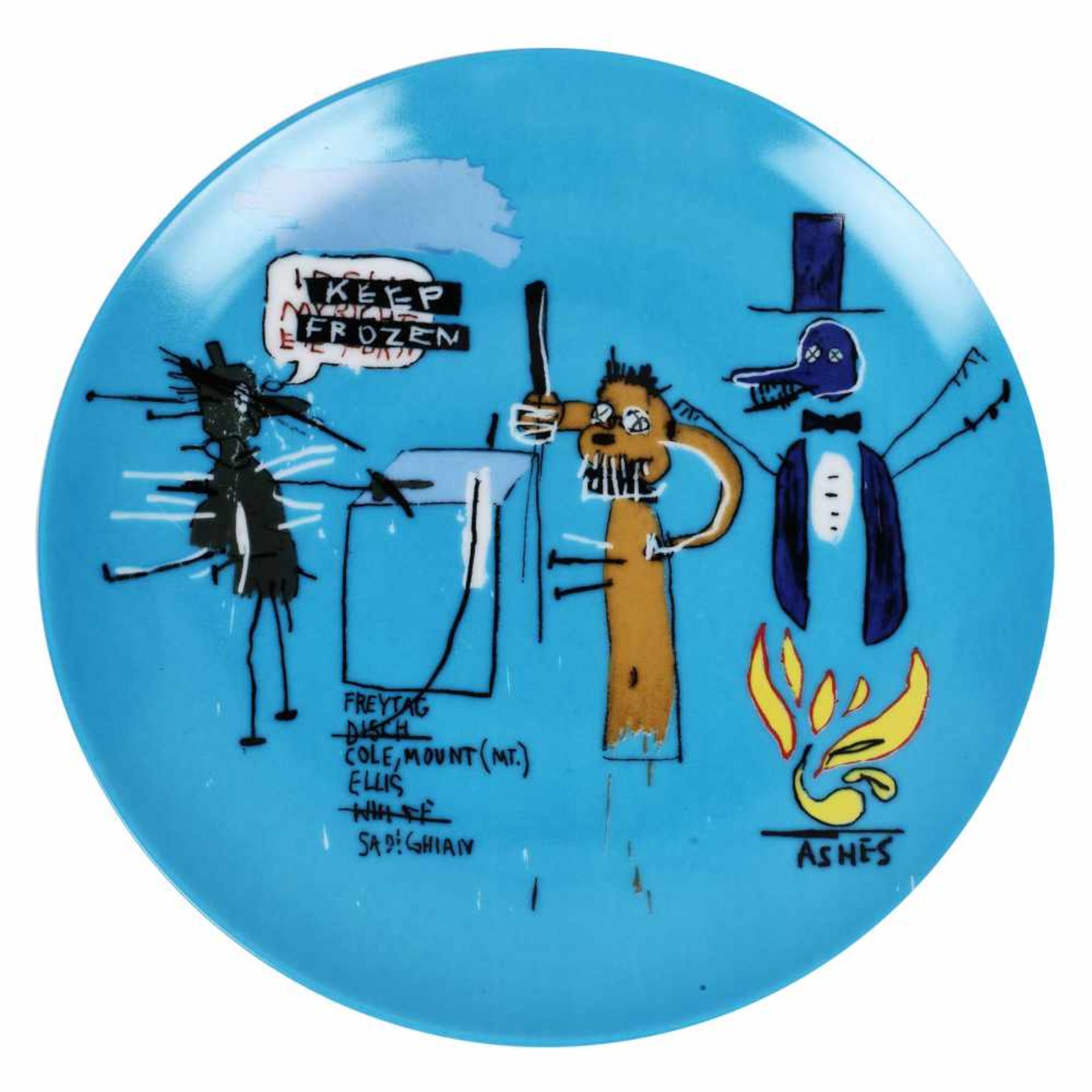 "The dingoes that park their brain with their gum" - six decorative plates by Jean-Michel Basquiat - Bild 6 aus 7