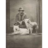 Constantin Brancusi with his canine friend Polaire and another dog