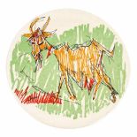 "The Goat" - decorative plate with Marcel Iancu's artwork