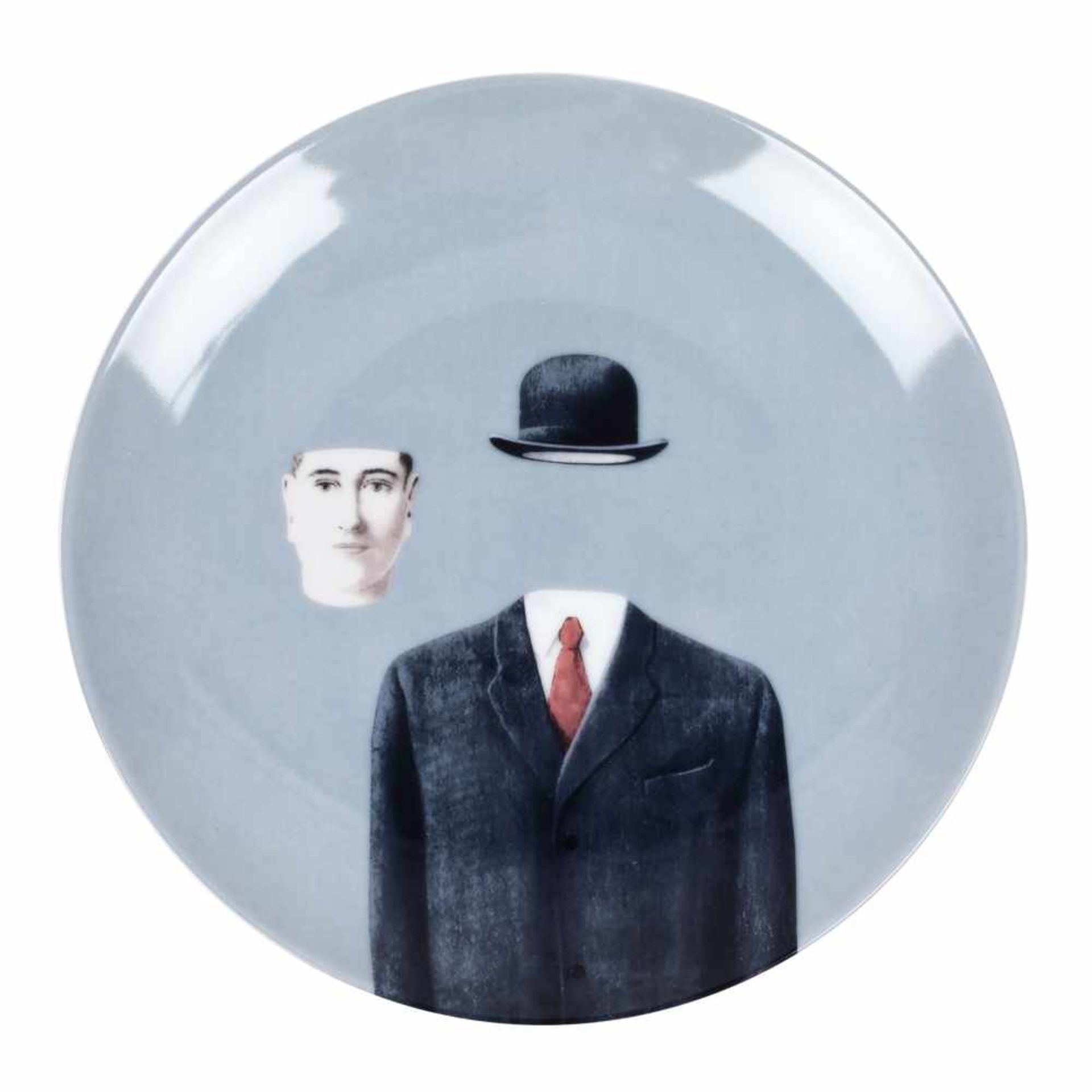 "The Pilgrim" - decorative plate with René Magritte's artwork