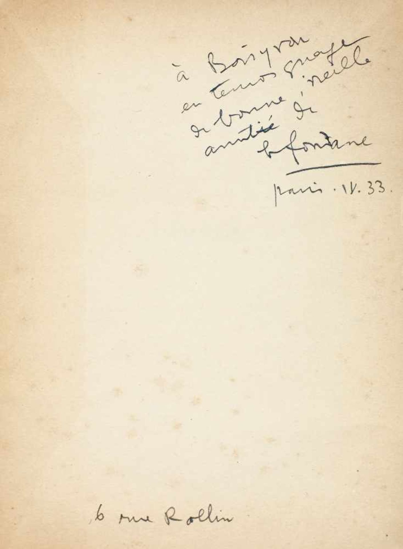 "Ulysses", by Benjamin Fundoianu, French, Bruxelles, 1933, with dedication and handwritten signature - Bild 2 aus 3